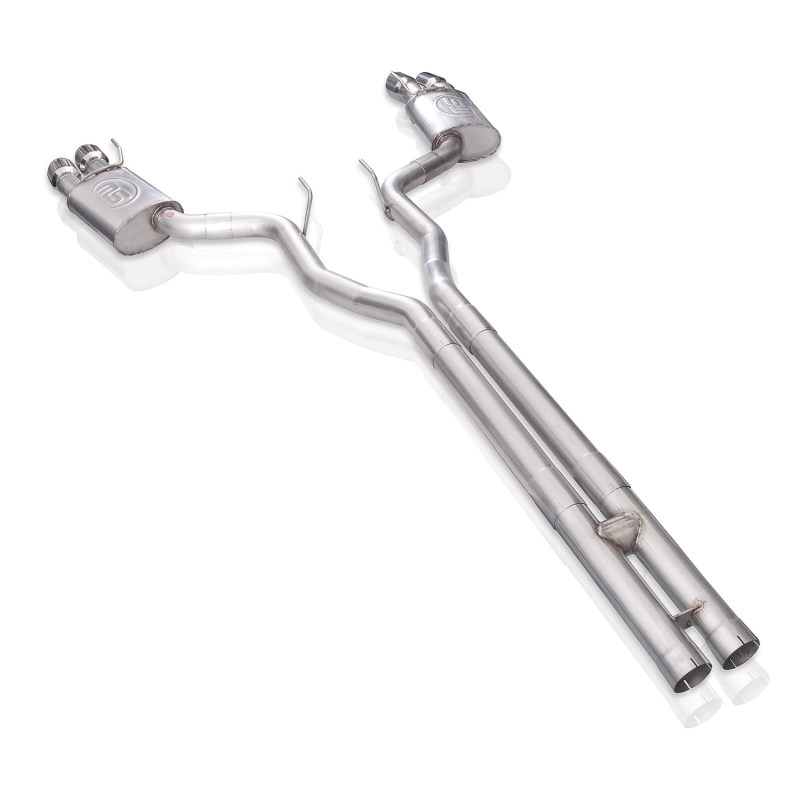 Ford Mustang Performance Exhaust - Rear - Stainless Works - Cat Back, Redline H-Pipe, Dual Exhaust, Quad Tip - `18-`27